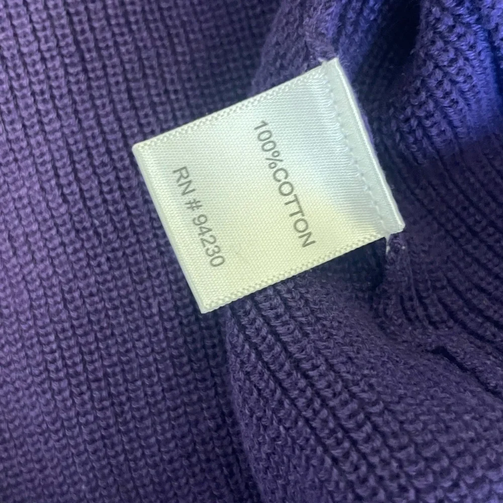 Paul Fredrick Men's Zip-Up Purple Sweater 💯 cotton perfect for spring!